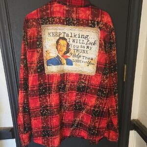 Plaid Red Graphic Utility Jacket